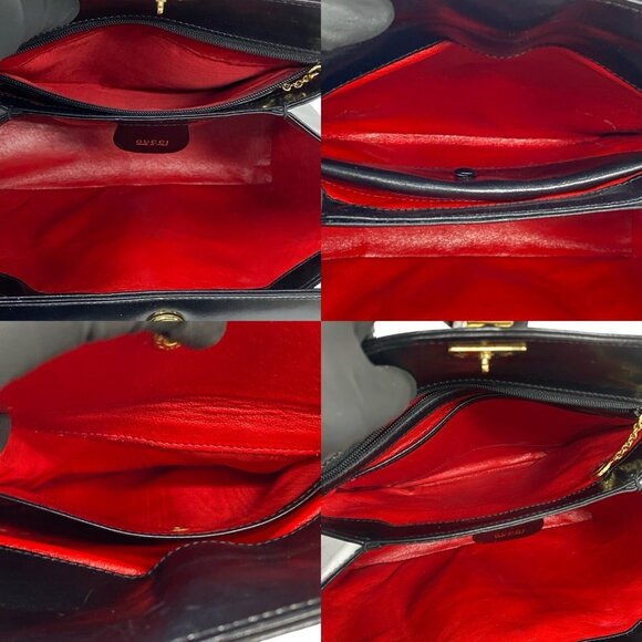 GUCCI Authentic Vintage Black Leather Bamboo Shoulder Bag - Picture 8 of 8